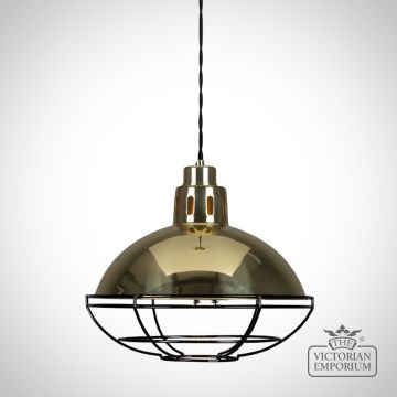 Chester Cage Factory Pendant Light  Mlp396polbrs