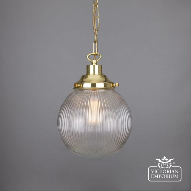 Fitzroy Small Globe Holophane Pendant Light