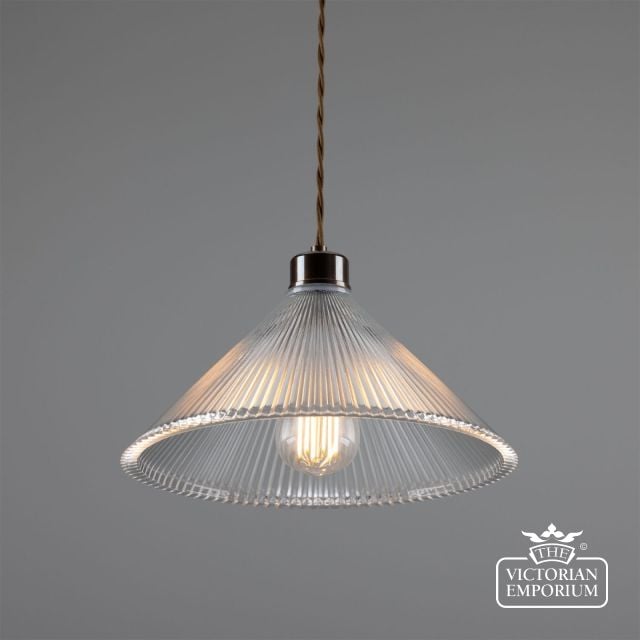 Rebell Prismatic Glass Pendant Light 30cm  Mlp253antbrs 1