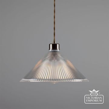 Rebell Ceiling Pendant Light with Prismatic Glass Shade