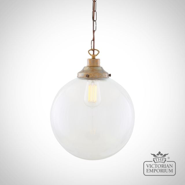 Riad Clear Glass Globe Pendant  Mlp267antbrs