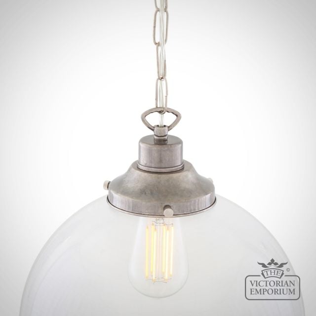 Riad Clear Glass Globe Pendant  Mlp267antslv 3