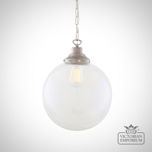 Riad Clear Glass Globe Pendant  Mlp267antslv