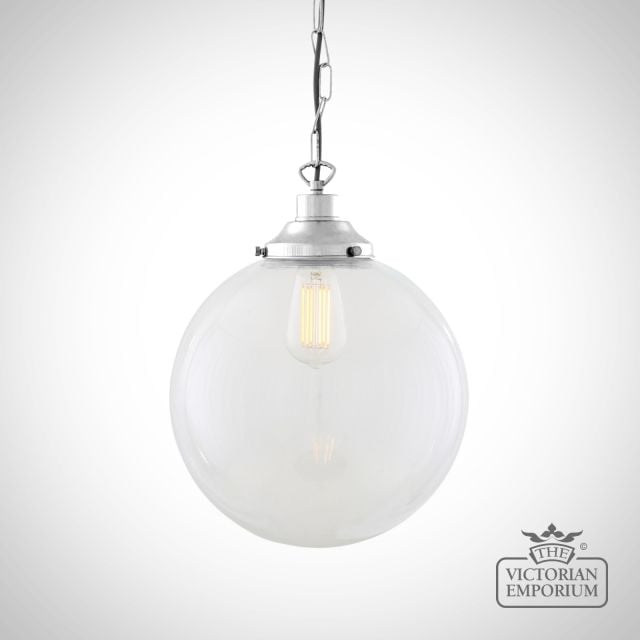 Riad Clear Glass Globe Pendant  Mlp267polchr