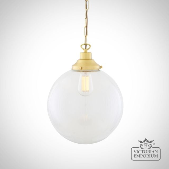 Riad Clear Glass Globe Pendant  Mlp267satbrs