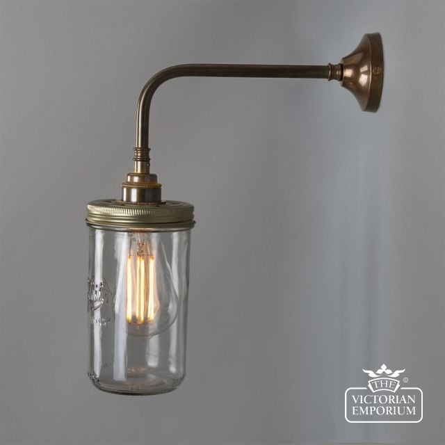 Vintage Jam Jar Glass Wall Light  Mlwl220antbrs 1 1