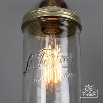 Vintage Jam Jar Glass Wall Light  Mlwl220antbrs 3 1