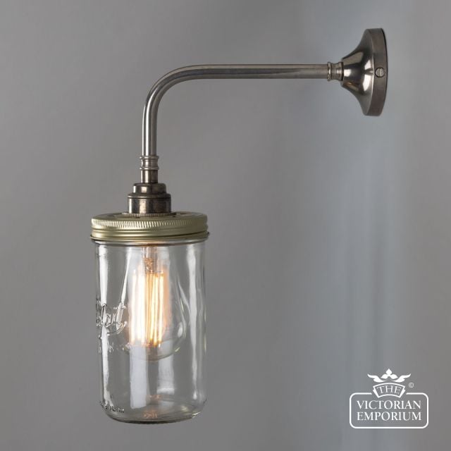 Vintage Jam Jar Glass Wall Light  Mlwl220antslv 1 1