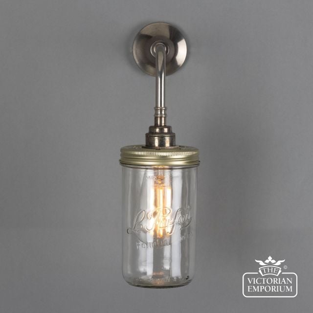 Vintage Jam Jar Glass Wall Light  Mlwl220antslv 2 1