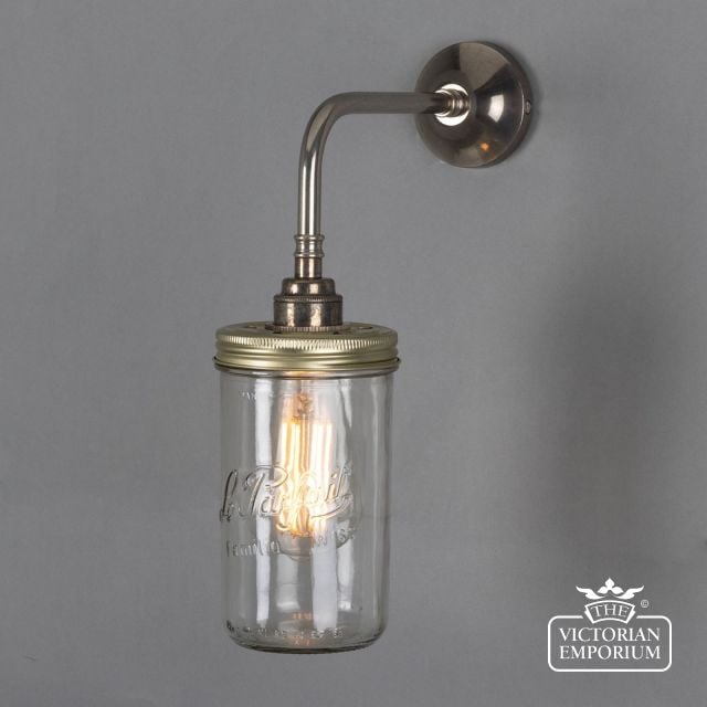 Vintage Jam Jar Glass Wall Light  Mlwl220antslv 4