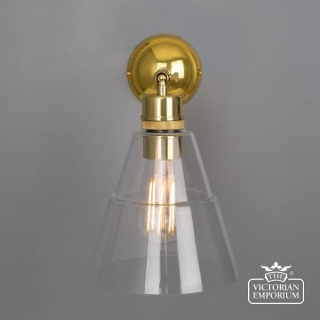 Straff Vintage Clear Glass Cone Wall Light  Mlwl198polbrs 1 1