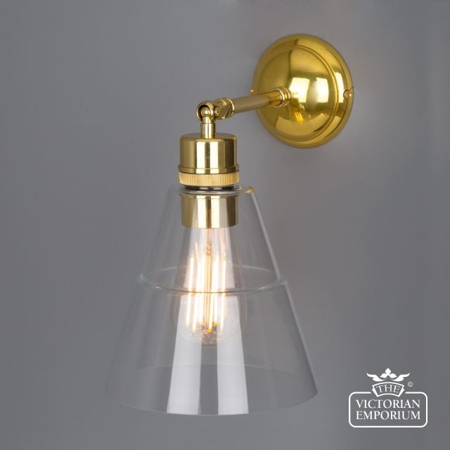 Straff Vintage Clear Glass Cone Wall Light