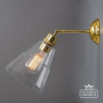 Straff Vintage Clear Glass Cone Wall Light  Mlwl198polbrs 3