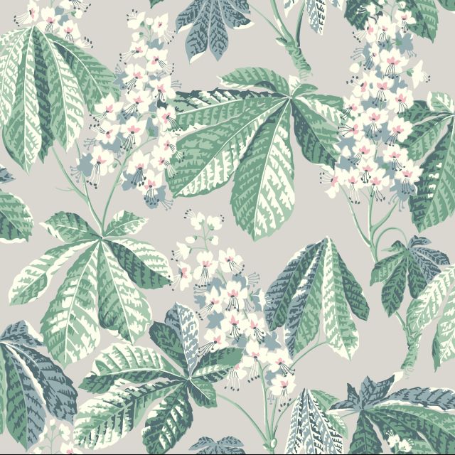 Chestnut Blossom wallpaper with a deep blue or grey background