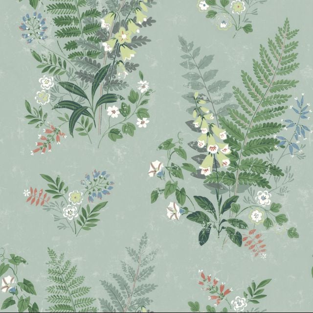 Foxglove wallpaper with a beige or green background