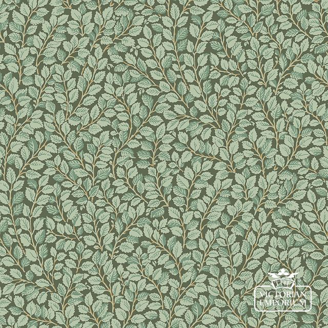 Hazel wallpaper with a choice of dark green or light green colourways.