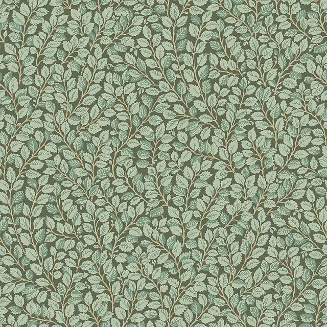 Hazel wallpaper with a choice of dark green or light green colourways.