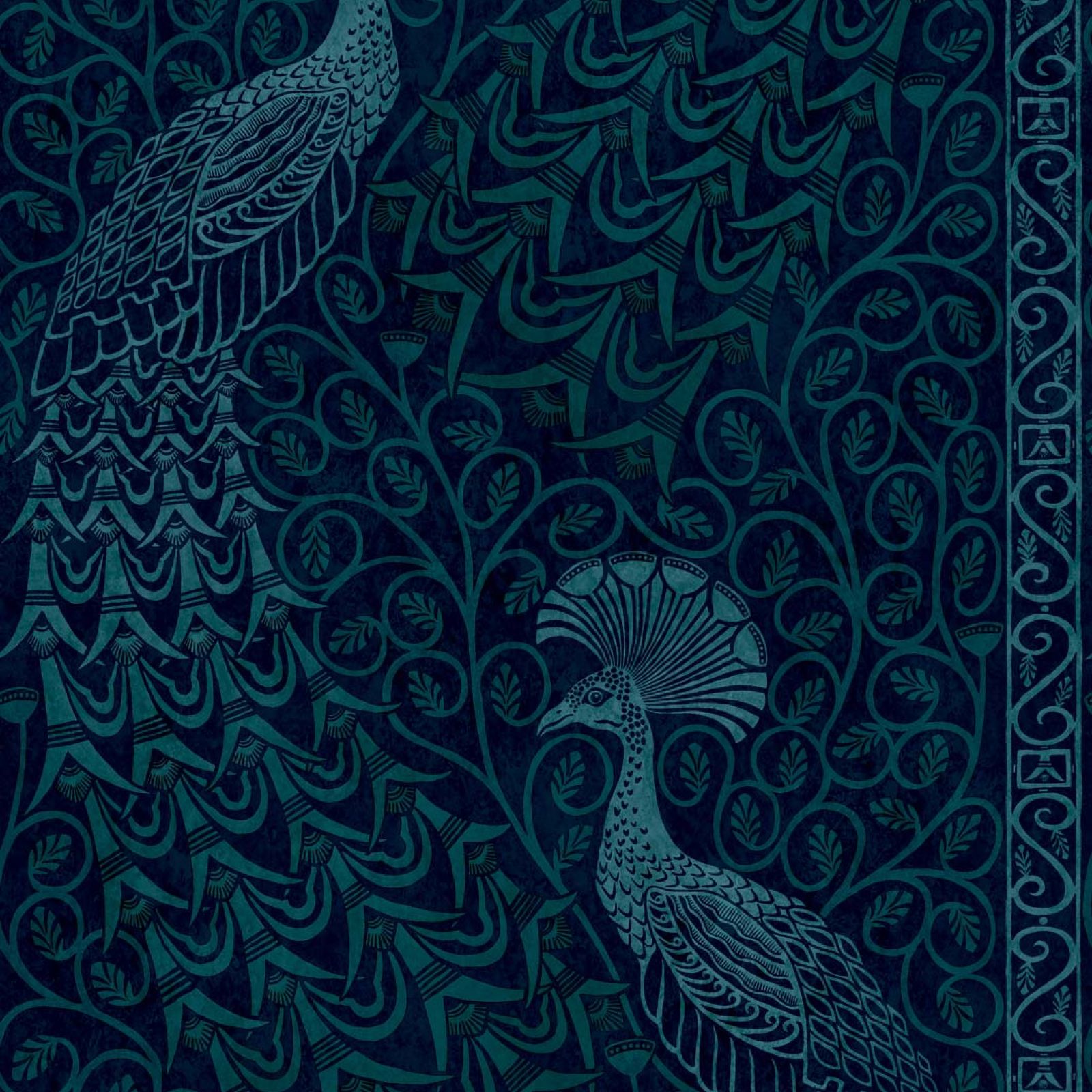 Pavo Parade metallic wallpaper in choice of five colours