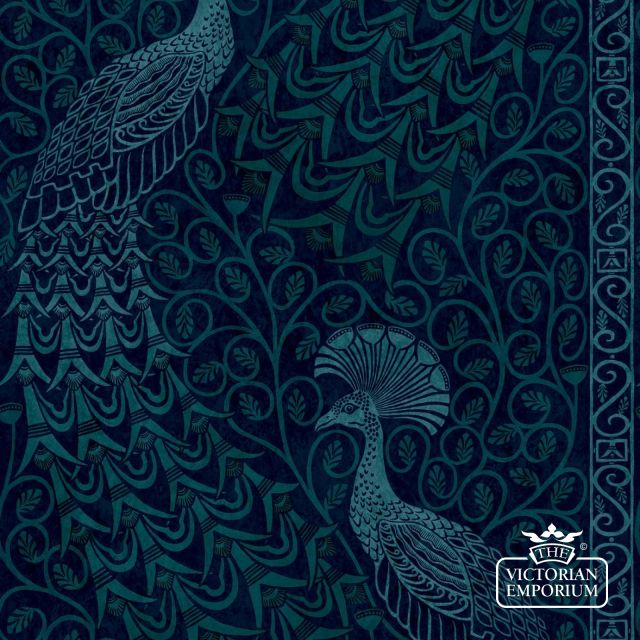 Pavo Parade metallic wallpaper in choice of five colours