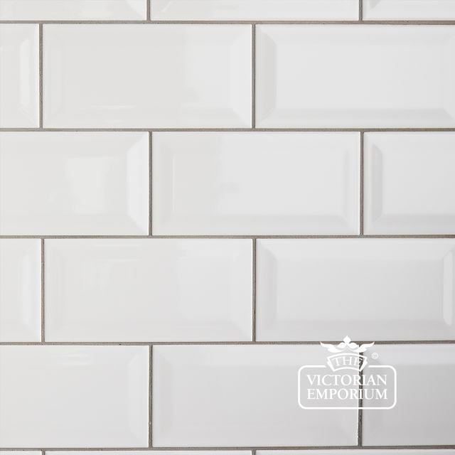Bevel wall tiles - 100x200mm white
