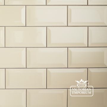 Bevel wall tiles - 100x200mm in cream, red, black or white