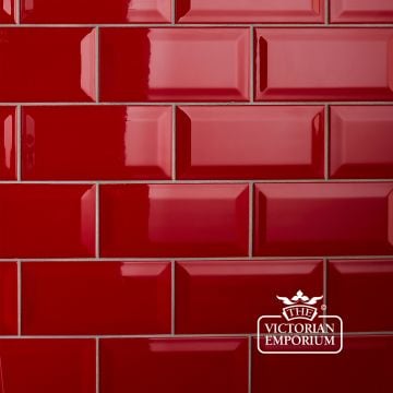 Bevel wall tiles - 100x200mm red