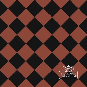 Victorian Path tiles - Black and Red 10cm x 10cm squares (suitable for outdoor use)
