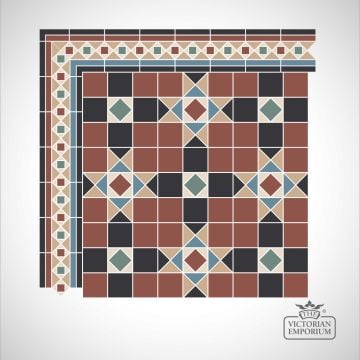 Donnell Victorian Mosaic Floor Tiles - Centre Pattern - 300x300mm