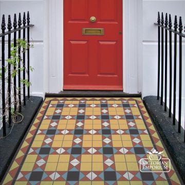 Victorian Mosaic Floor Tiles Insitu Richmond Yellow
