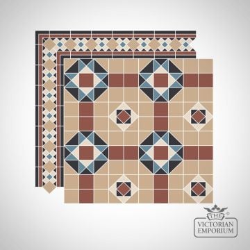 Oxford Victorian Mosaic Floor Tiles - corners and borders