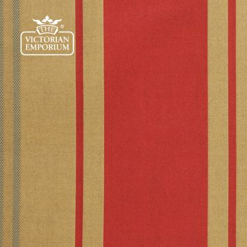 Belgrave Stripe Fabric Wool And Silk Campari Old Gold Sage F0163 051