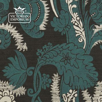 Bruges Fabric Damask Cotton Silk Prussian Charcoal 1 482