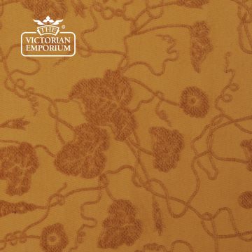 Candace Fabric Cotton Silk Leaf Design Old Gold Beige F0087 03