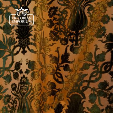 Carlton Fabric Cotton Silk Floral Design Cointreau Cut Velvet F0335 01