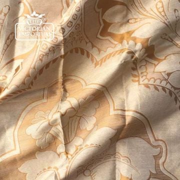Charlotte Fabric Linen And Silk Large Damask Acanthus Leaves Design F0307 Angel Bronze