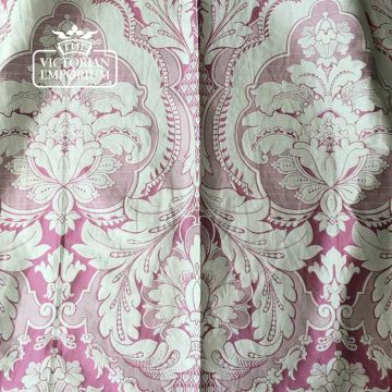 Charlotte Fabric Linen And Silk Large Damask Acanthus Leaves Design F0307 Orchid Pink