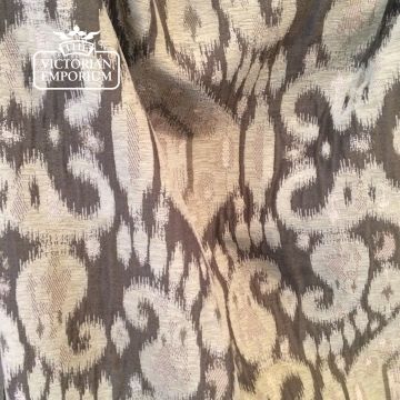 Chimu Ikat Fabric Damask Geometric Design F0272 Dirty Green