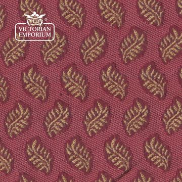Fern Fabric Small Leaf Design F0243 Campari Old Gold Oatmeal