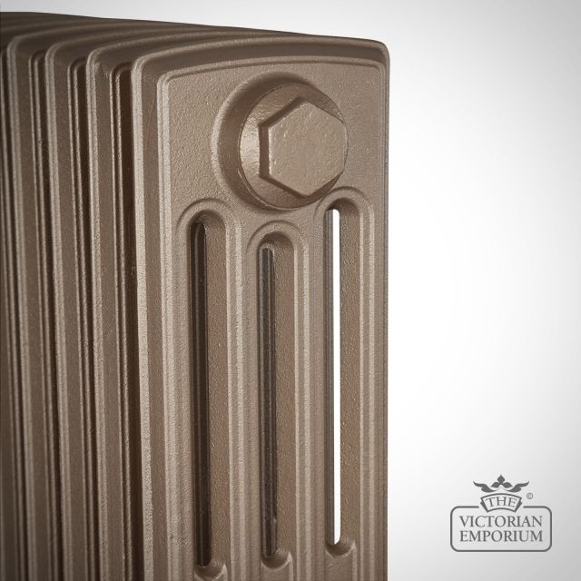 Cast Iron Radiator Rathmell 4 Column 665mm Renaissance Gold Close Up 1