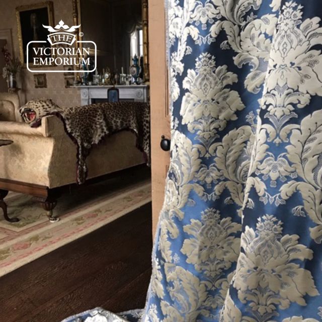 Genevieve Fabric in Blue Chiffon