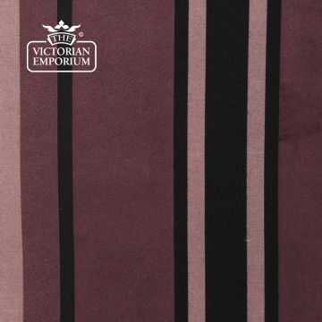Grosvenor Stripe Fabric Luxurious Strip Design F0126 Grape Mulberry Black 593