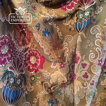 Medici Fabric Floral Damask Silk Design F0271 Bronze