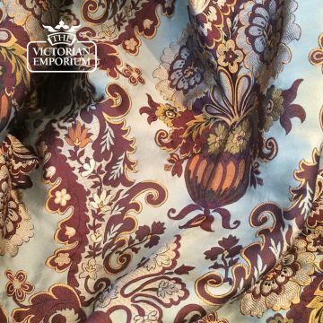 Medici Fabric Floral Damask Silk Design F0271 Caledon Bordeaux 2