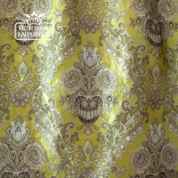 Medici Fabric Floral Damask Silk Design F0271 Chartreuse