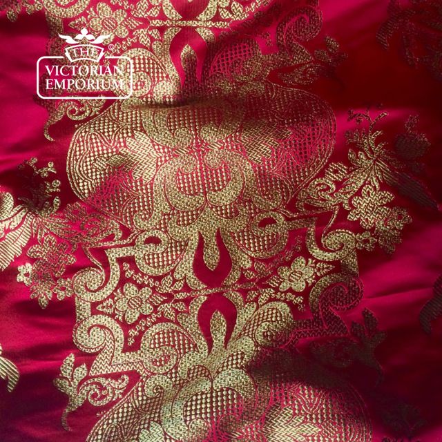 Monticello Fabric in Blue/Gold or Red/Gold