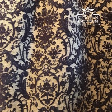 Venice Fabric Chenille Floral Design F0286 Conker Black