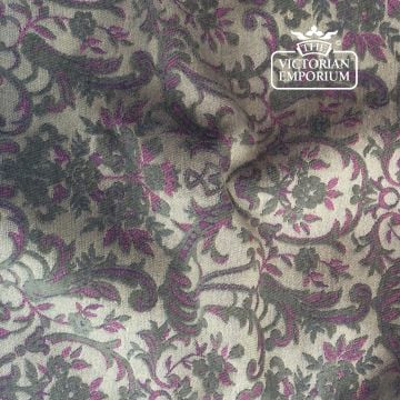 Venice Fabric Chenille Floral Design F0286 Myrtle Cranberry