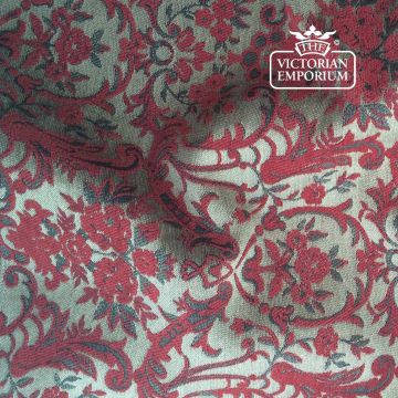 Venice Fabric Chenille Floral Design F0286 Persian Red