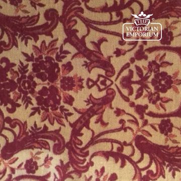 Venice Fabric Chenille Floral Design F0286 Tuscan Bordeaux