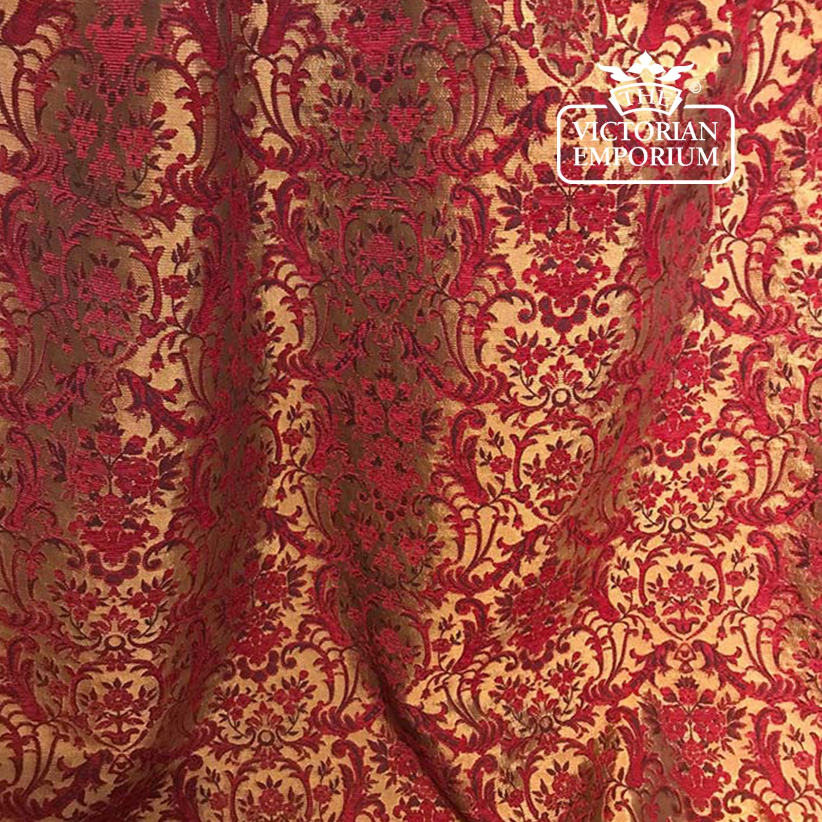Venice Victoria Fabric in Caramel Cranberry